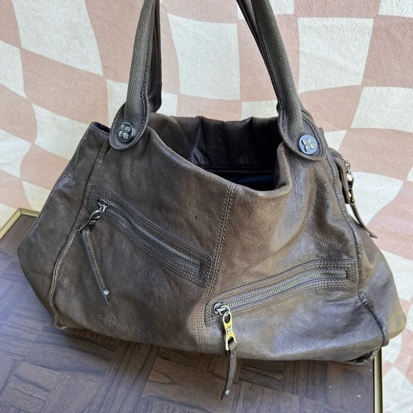 bcbg Maxazria Large Leather Brown Tote Bag - Picture 10 of 10